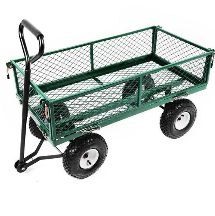 Conveniently Designed Four Wheel Assemble Garden Hand Cart with 17KGS Capacity