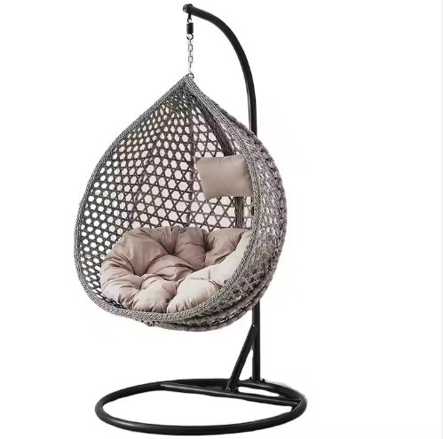 Modern Outdoor Activity Porch Hammock Swing Egg Chair with Frame and Cushion Rattan
