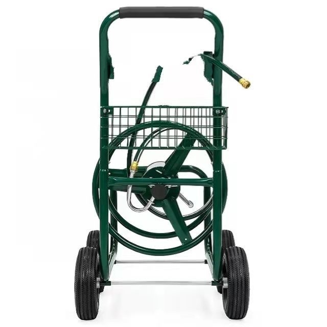 Stainless Steel Garden Water Hose Reel Cart 500KGS Weight Capacity for Iron Gardening