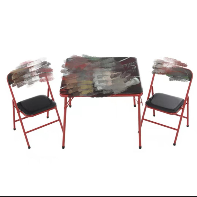 Customizable Metal Material Folding Kids Desk and Chair Sets for Kids' Study