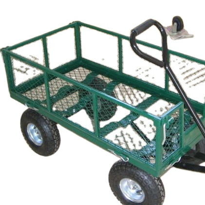 Tools Heavy Duty Steel Mesh Yard Garden Jumbo Crate Wagon Utility Garden Trolley Cart