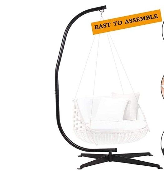 Outdoor Activity 360 Degree Rotation Hammock Chair C-Stand for General Outdoor Furniture