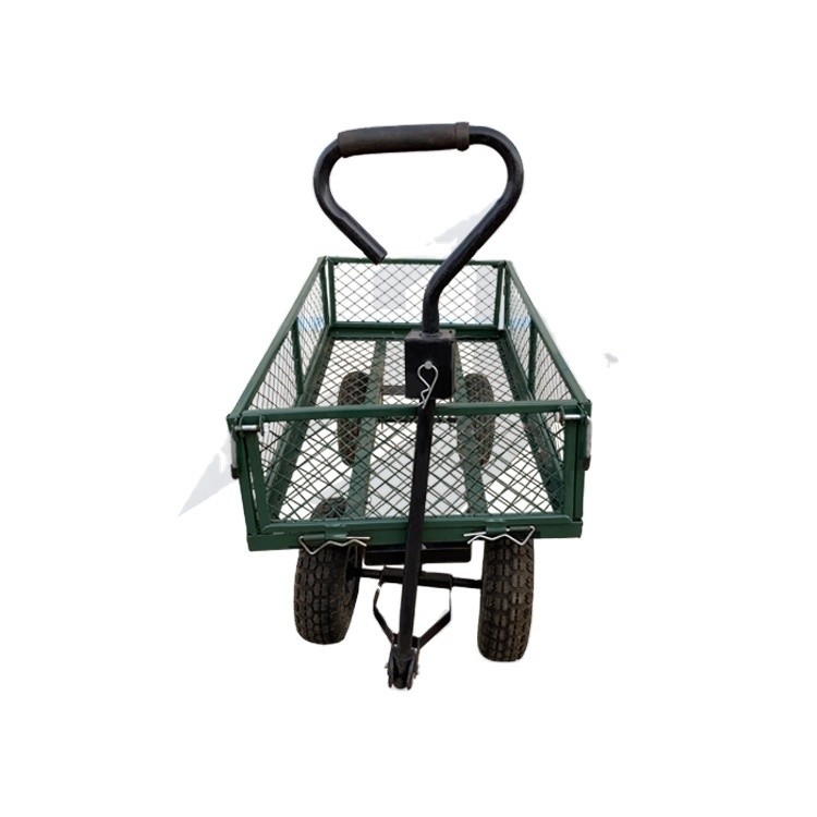 Outdoor Steel Mesh Garden Folding Trolley Tool Cart Utility Wagon 17LBS Load Capacity