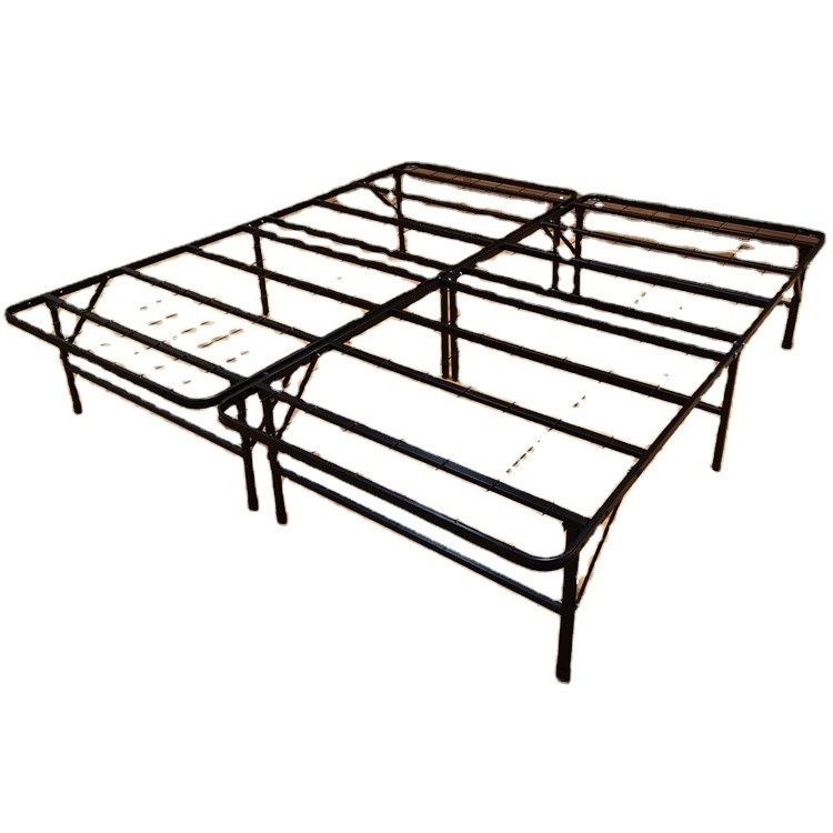 Mail packing N Queen Size Metal Platform Double Folding Iron Bed Frame with Storage