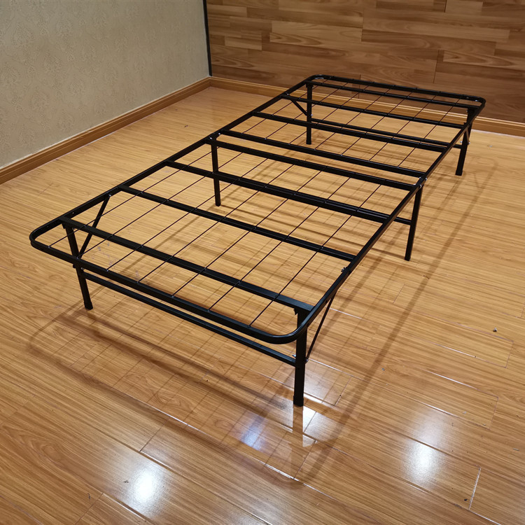 Black Steel Wire Folding Single Bed Base with Convenient Foldability