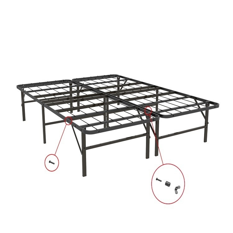 Queen Size Metal Platform Bed Frame with Underbed Storage Tool-Free Assembly and Black
