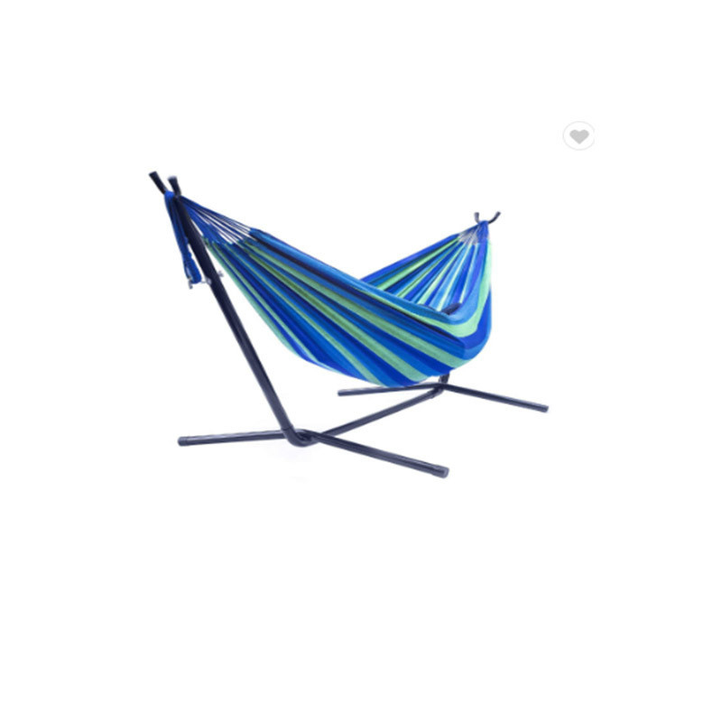 Stylish and Comfortable Elegant Tropical Stripe Double Hammock with Steel Stand Combo