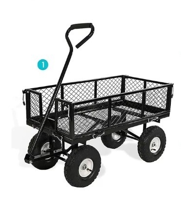 Iron Outdoor Folding Trolley 4-wheeled Camping Foldable Cart for Beach Picnic