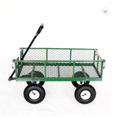 Iron Wagon Cart Heavy Duty Utility Garden Lawn Wheelbarrow Trailer 86*46*85 Dimensions