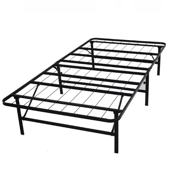 Metal Foldable Bed Frame for Small Double Adults in Simple Hotel and Easy Assembling