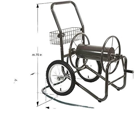Outdoor Iron Watering Hose Reel Cart for Yard Planting and Watering in the Garden
