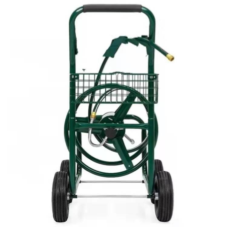 Green Garden Planting Hose Reel Cart for Outdoor Yard Watering Solution