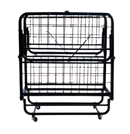 Full Twin Cot Size Rollaway Bed Frame Platform Iron Company for Home Bed in Black