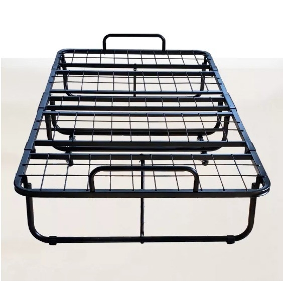 Full size metal folding camp bed rollaway iron bed with mail packing Y and black