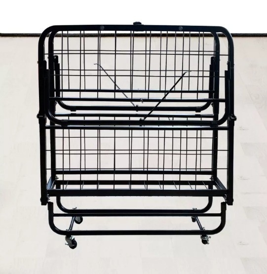 Foldable Portable Iron Bed for King Size Bedroom Furniture in Home Hotel School and Hospital