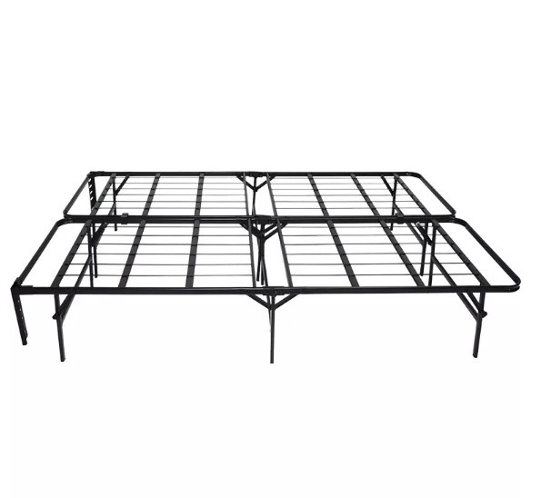 Effortless Setup and Removal Black Double Steel Folding Bed Bases for a Restful Sleep