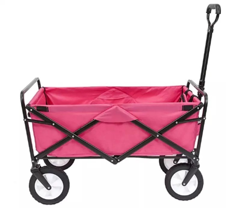 Outdoor Four-wheel Iron Folding Cart with Oxford Cloth Construction