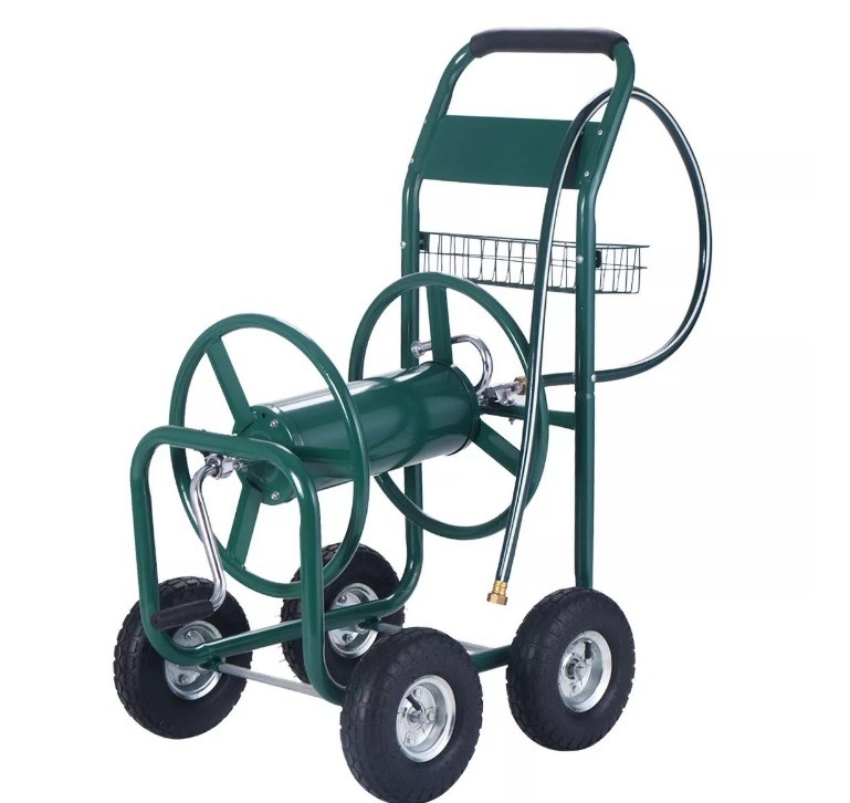 Space-Saving Advantage Heavy Duty Water Hose Reel Cart for Garden Plant Watering