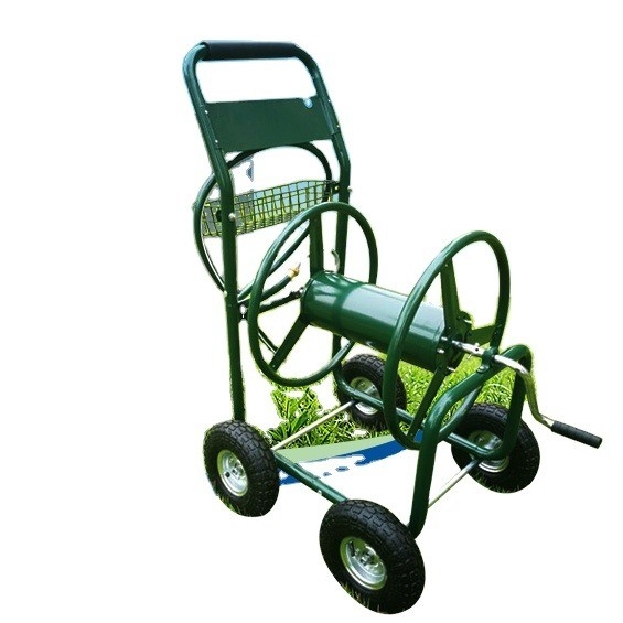 Conveniently Store and Transport Tools with 19LBS Metal Garden Water Hose Reel Cart