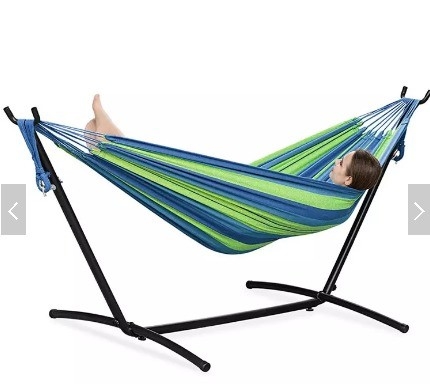 Outdoor Swing Bed Double Hammock with Stand and Carry Bag Customized Color 20LBS Capacity