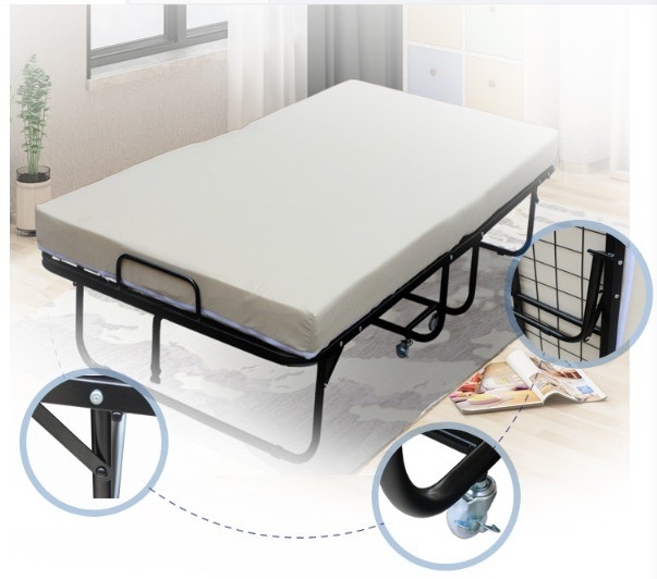 Convenient and Stylish Luxurious Diplomat Twin Metal Folding Bed With Memory Mattress