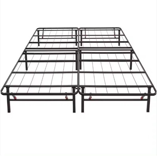 Steel Slat Anti-slip Bi-fold Platform Bed Base Foldable Metal Bed Frame with All Size