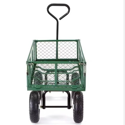 880 Lbs Capacity Mesh Steel Garden Cart Folding Utility Wagon for Outdoor Events Blue