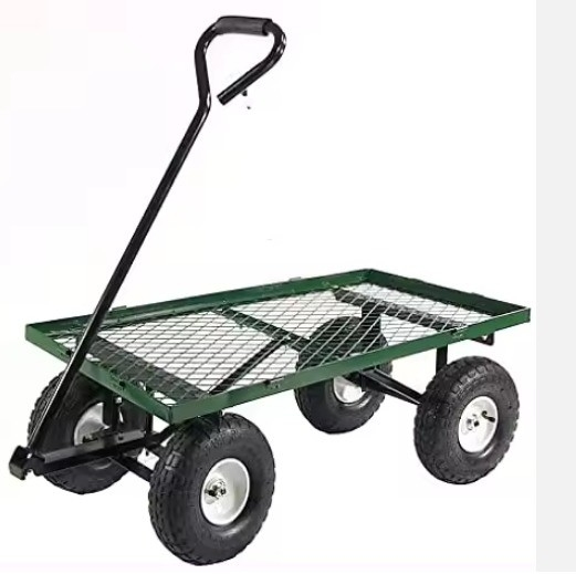 Green Heavy-duty Garden Cart 500-lbs Capacity Hand Trolley Truck Dump Dolly Utility Wagon