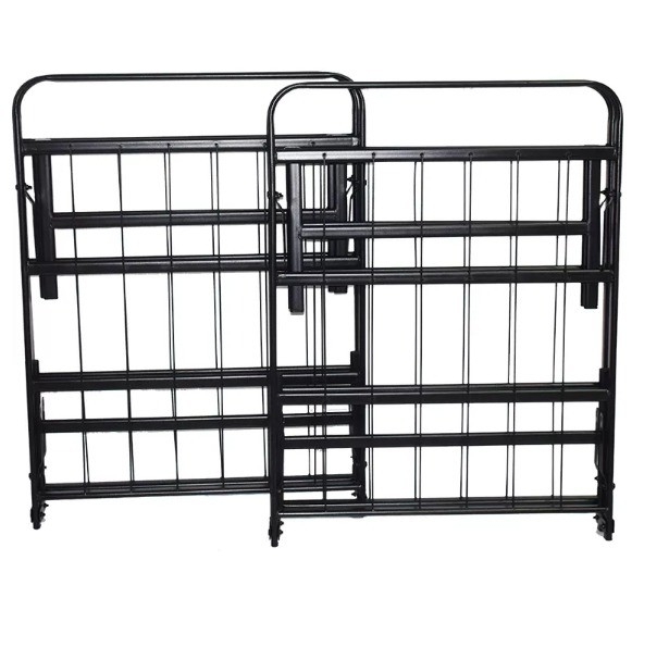 Metal Platform Bed With Foldable Design Steel Platform in Black for Mail Packing Y