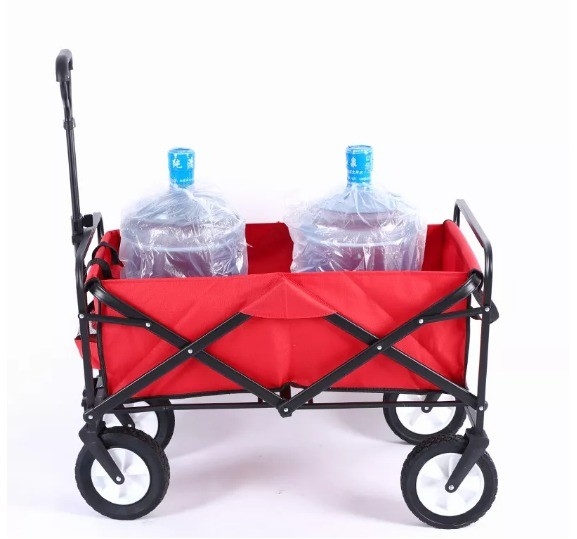 300LBS Capacity Outdoor Collapsible Folding Wagon with Pneumatic Wheel Construction