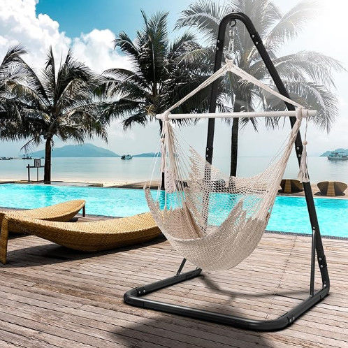 Mail Packing Included Relaxation Hammock Swing Chair With Iron Tube Frame