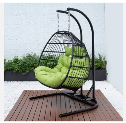 Black Indoor Hammock Camping Chair Stand High Performance