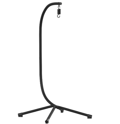 Black Hanging Swing Chair With Iron Tube Frame And Comfortable Design