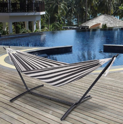 Upgrade Your Relaxation Experience with Wrought Iron Hammock Stand Package Includes Hammock Swing Chair